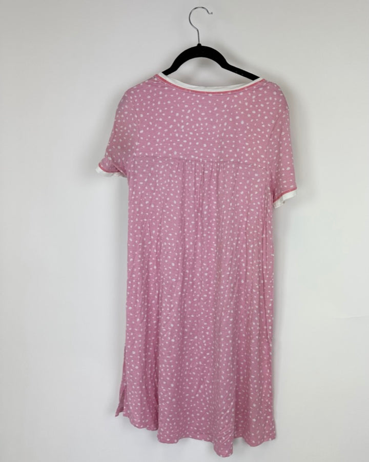 Pink Polka Dot Nightgown - Small