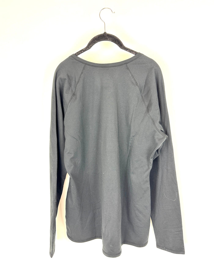 Black Fleece Lined Long Sleeve - Extra Large - 4X