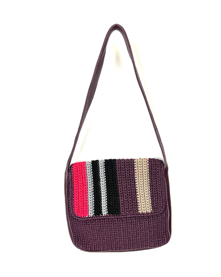Purple Crochet Shoulder Bag