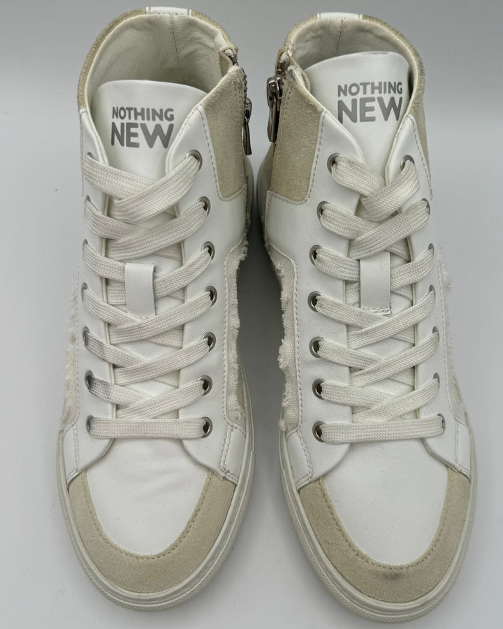 White Leather High Top Sneakers - Size 6 and 9