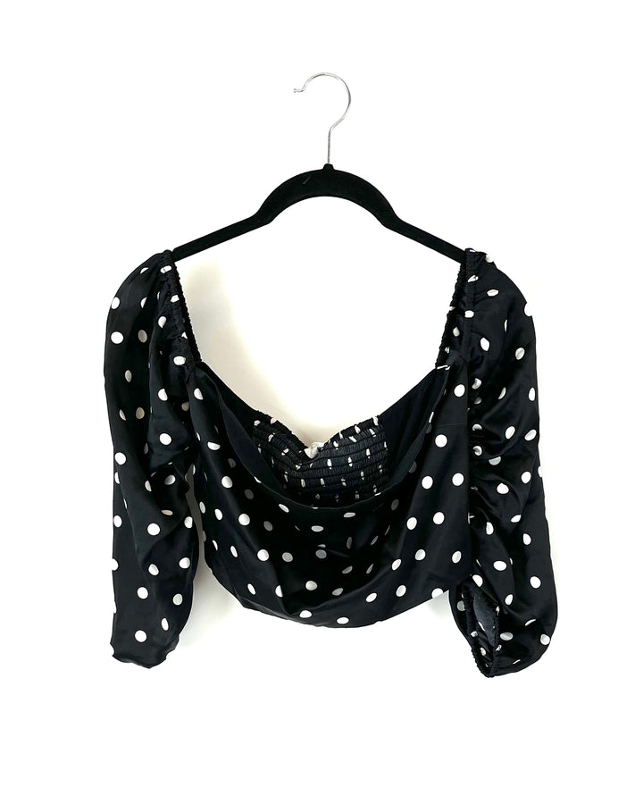 Polka Dot Off The Shoulder Top - Size 4