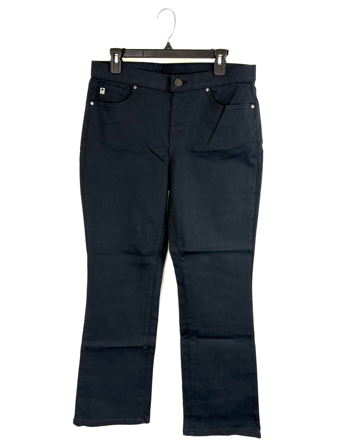 Dark Navy Stretchy Wide Leg Jeans - Size 12