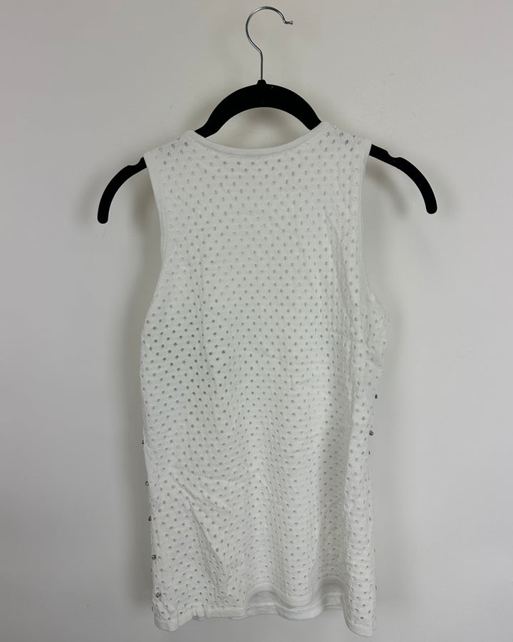 White Rhinestone Tank Top - Size 4/6