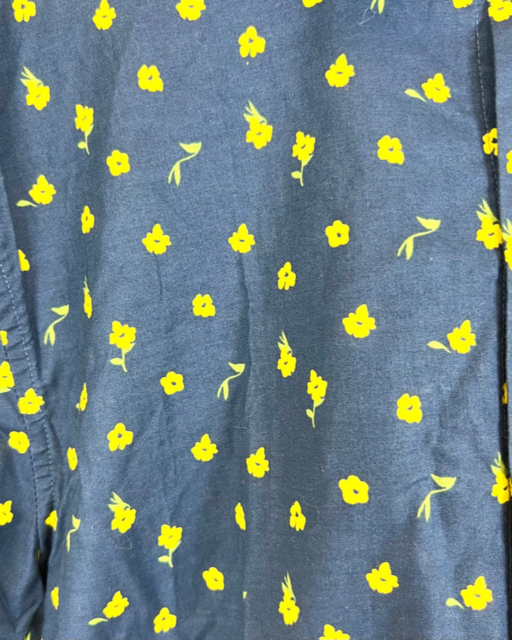 MENS Navy Blue Floral Short Sleeve - Medium