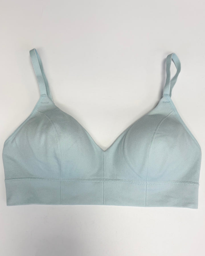 Starlight Blue V-Neck Sports Bra - Small