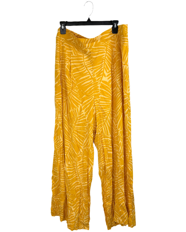 Yellow Palm Leaf Pants - Size 2X