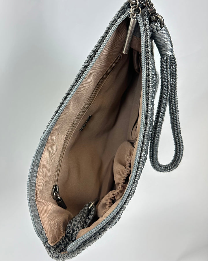 Blue-Gray Crochet Crossbody