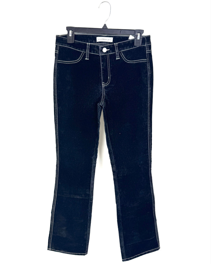 Black Velvet Flare Pants - Size 5