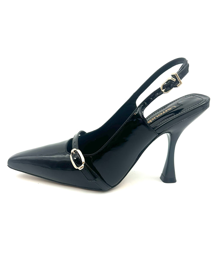 Black Patent Leather Heels - Size 5.5