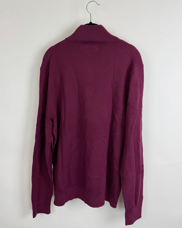 Burgundy Zip Sweater - Mens Medium / Womens Large