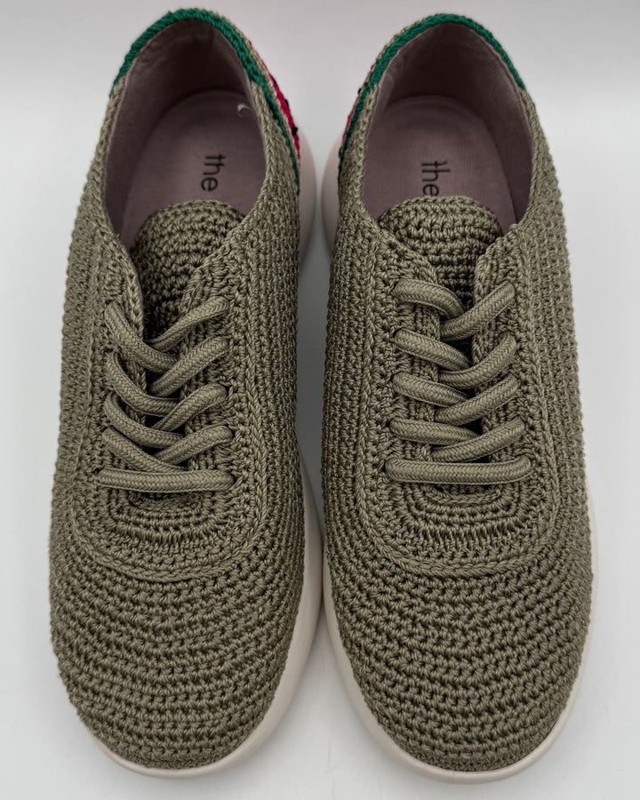 Green Crochet Watermelon Sneakers - Size 6