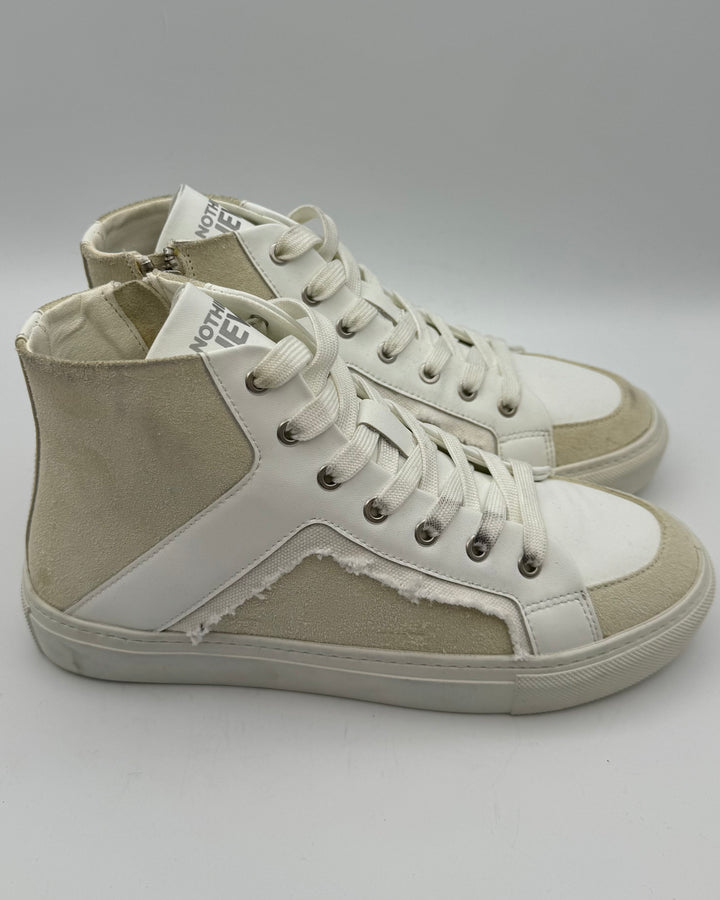 White Leather High Top Sneakers - Size 6 and 9