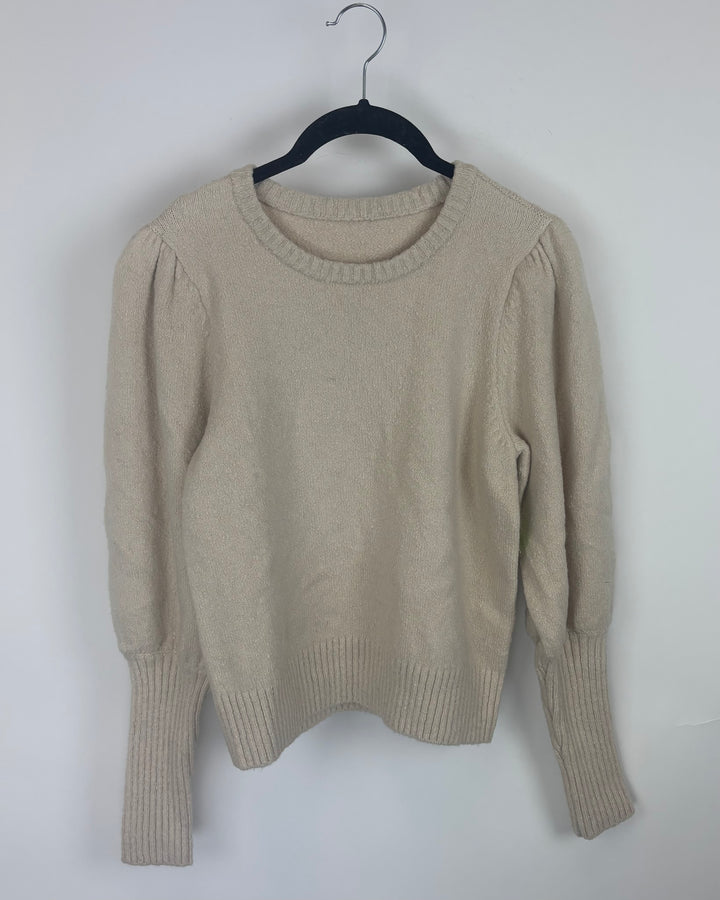 Tan Balloon Sleeve Sweater - Extra Small