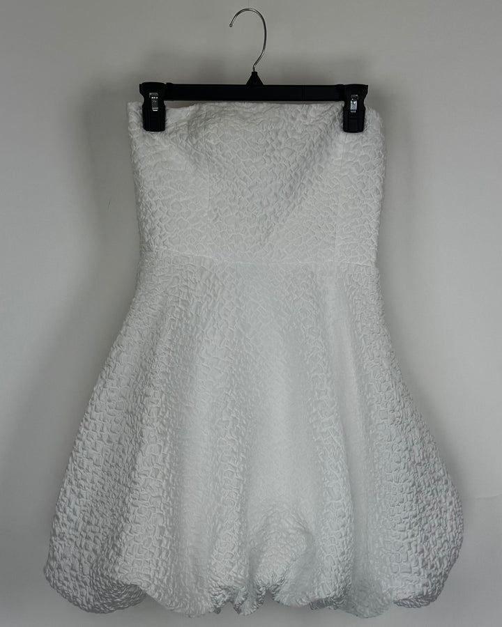 Strapless White Bubble Dress - Size 4/6