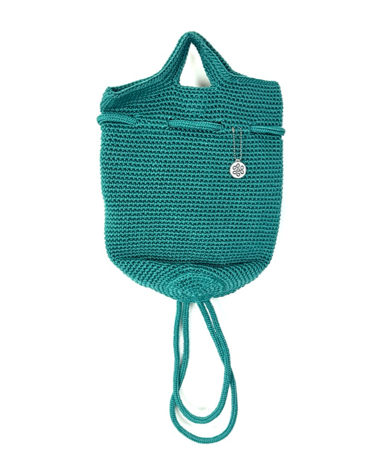 Teal Crochet Convertible Backpack