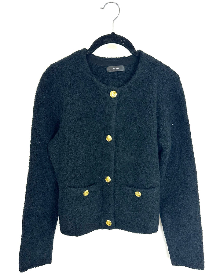 Black Fuzzy Jacket - Size 2/4
