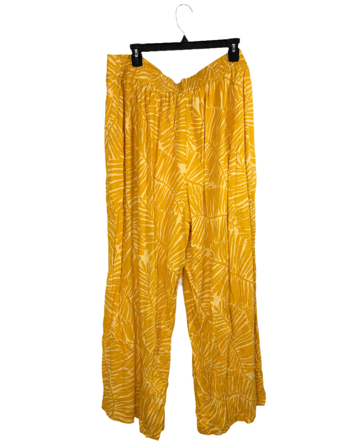 Yellow Palm Leaf Pants - Size 2X