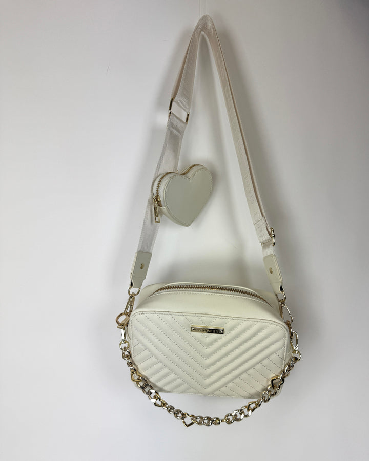 Cream Mini Convertible Hand Bag