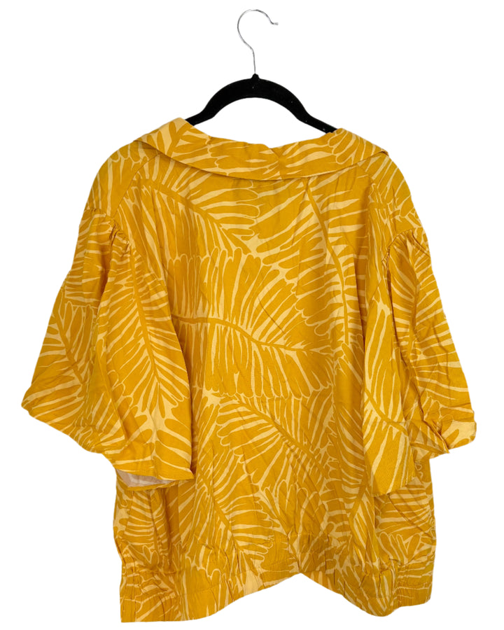 Yellow Palm Leaf Top - Size 2X