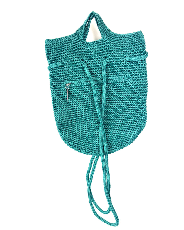 Teal Crochet Convertible Backpack