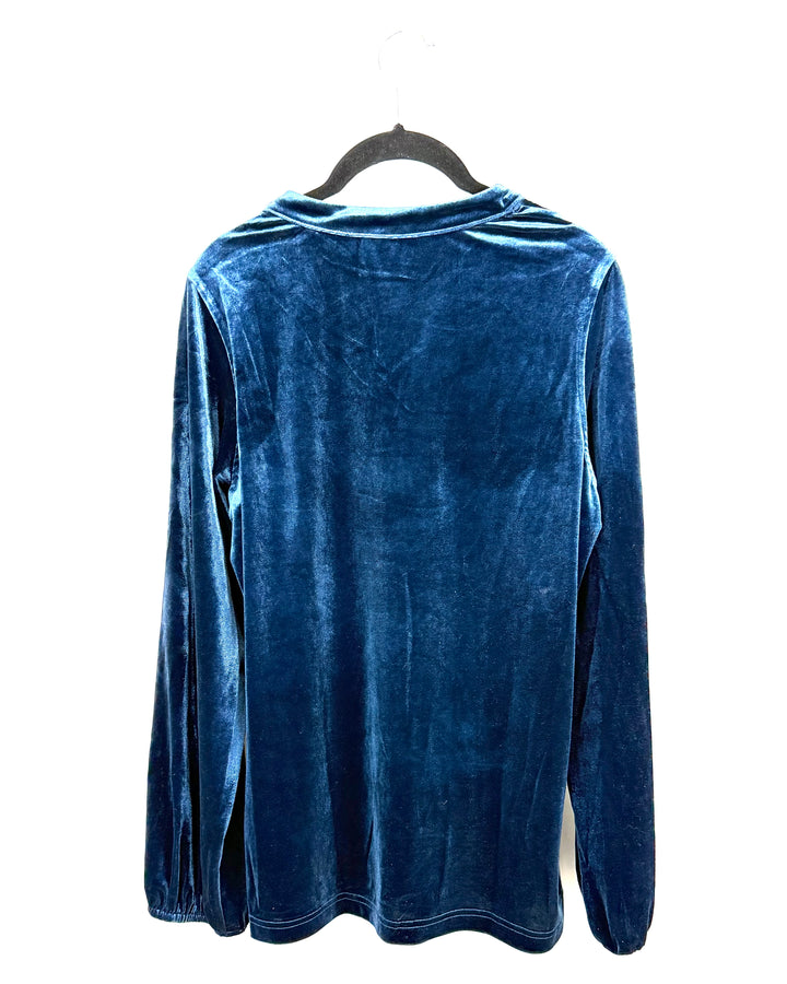 Dark Nay Velvet Long Sleeve- Size 6/8