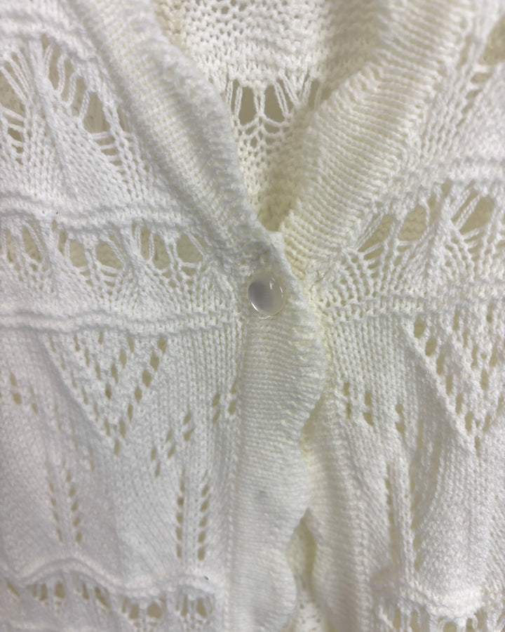 White Knit Long Cardigan - Size 4/6