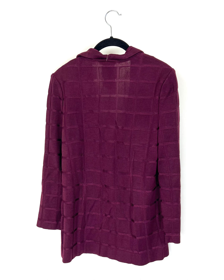 Burgundy Knit Cardigan - Size 2/4
