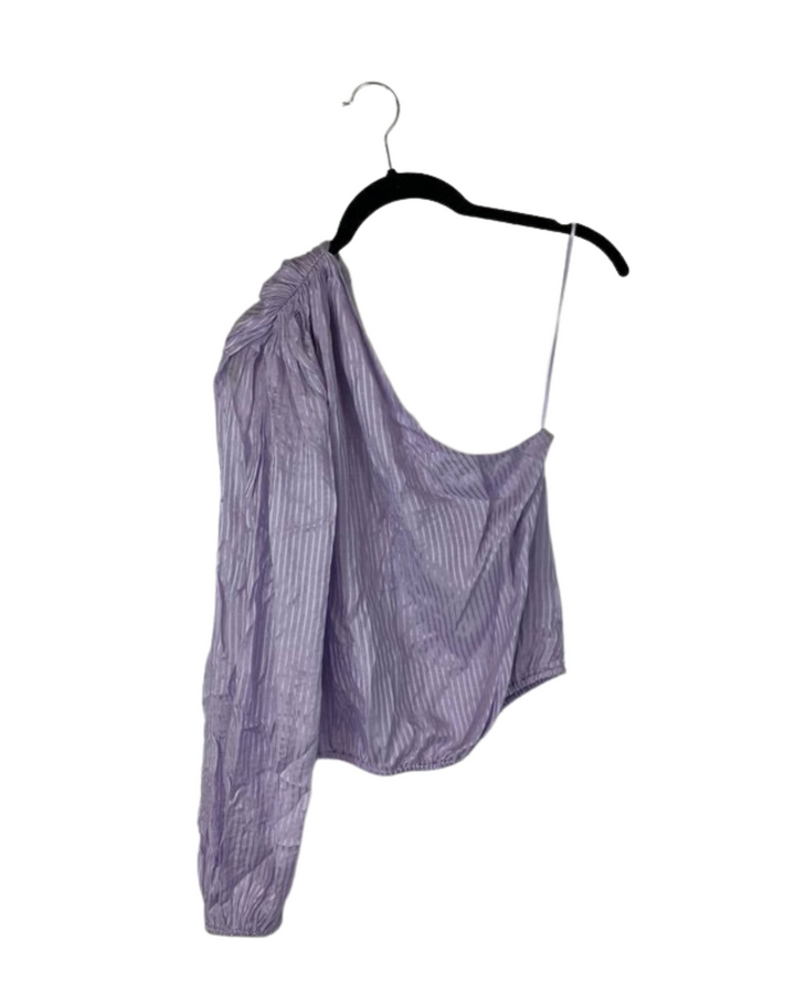 Lilac Purple One Shoulder Blouse - Size 4