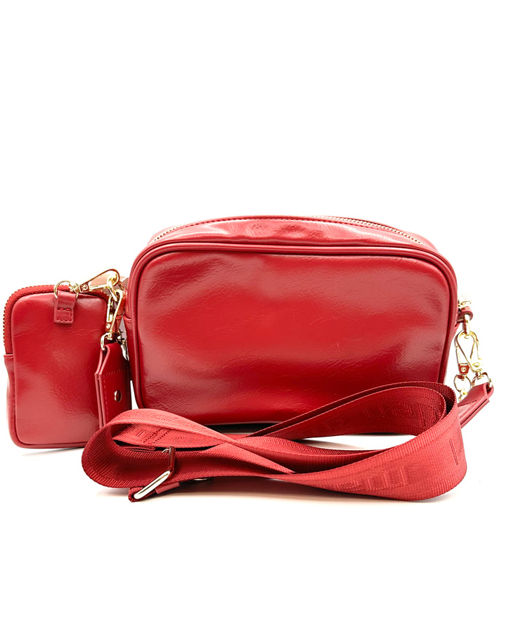 Red Crossbody Bag With Rhinestone Coin Purse