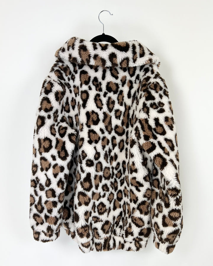 Animal Print Half Zip Jacket - Small