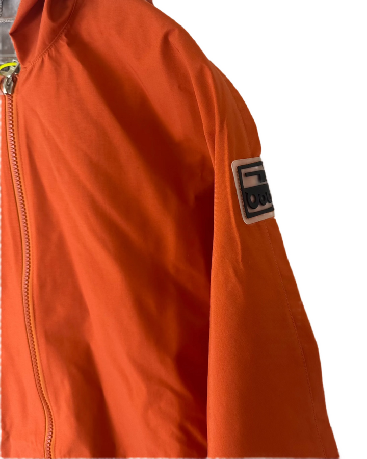 Orange Long Raincoat With Hood - Size 2/4, 6/8,  8/10, and 10/12