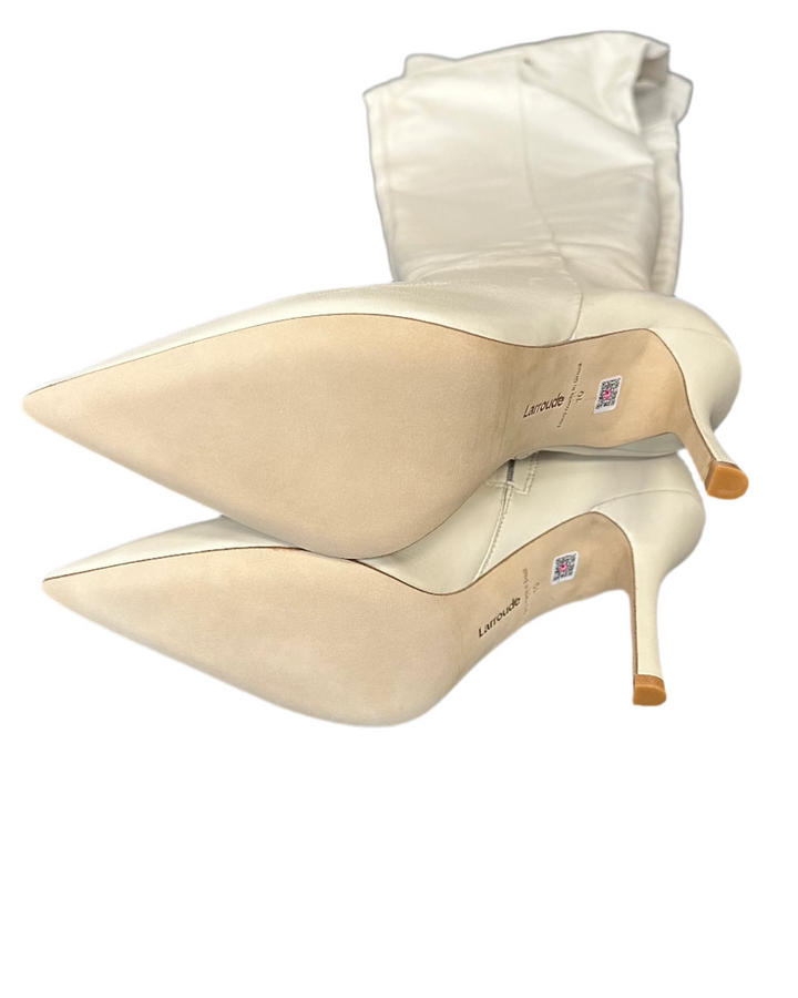 Cream Ultra Tall Pointed Toe Boots - Size 10 and 11