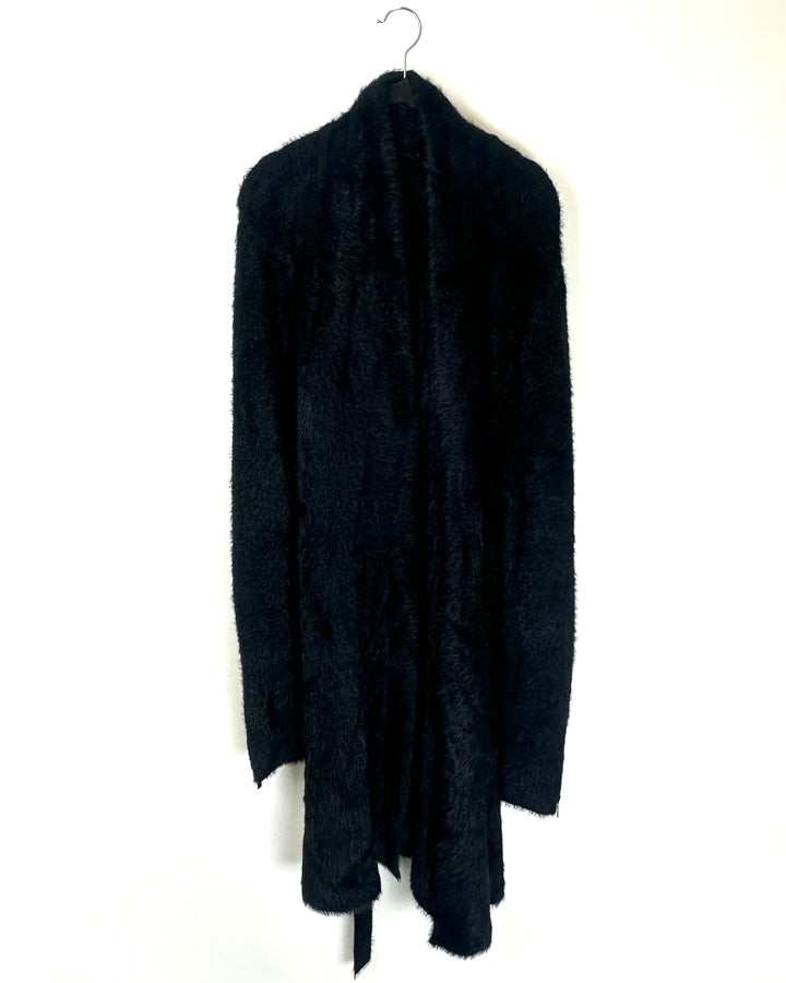 Black Plush Cardigan- 6/8