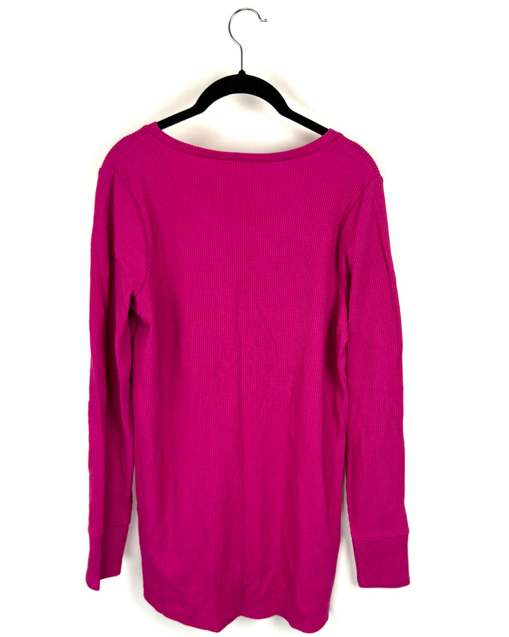 Magenta Half Button Up Long Sleeve - Size 6/8