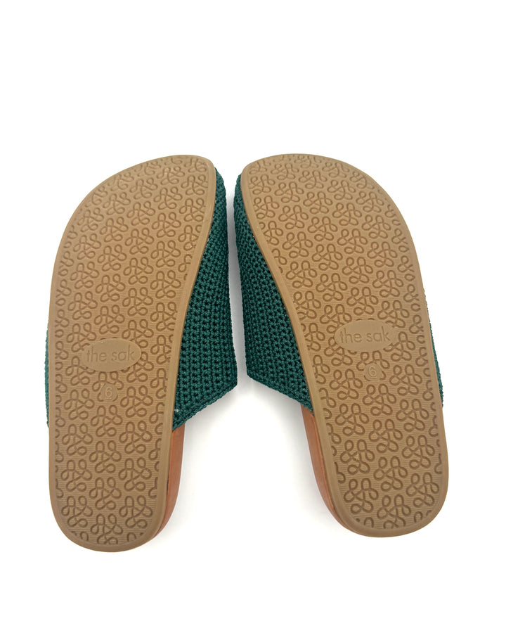 Dark Green Crochet Clogs - Size 6