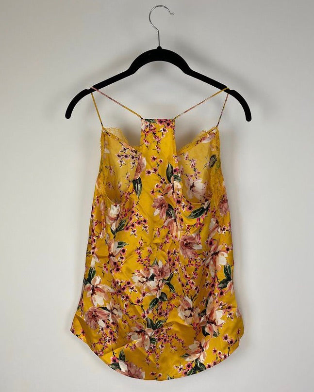 Yellow Floral Lace Tank Top - Size 0-2, 2-4, 4-6