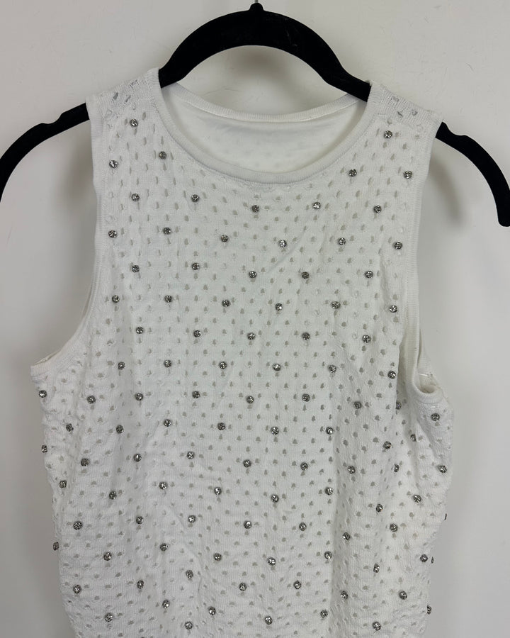 White Rhinestone Tank Top - Size 4/6