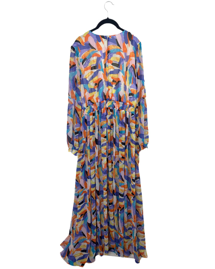 Multicolor Abstract Dress - Size 1X