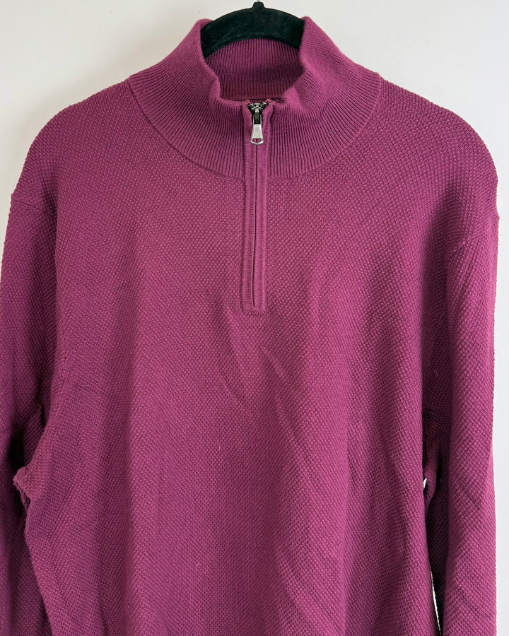 Burgundy Zip Sweater - Mens Medium / Womens Large