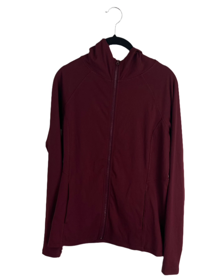 Burgundy Define Hooded Jacket - Small