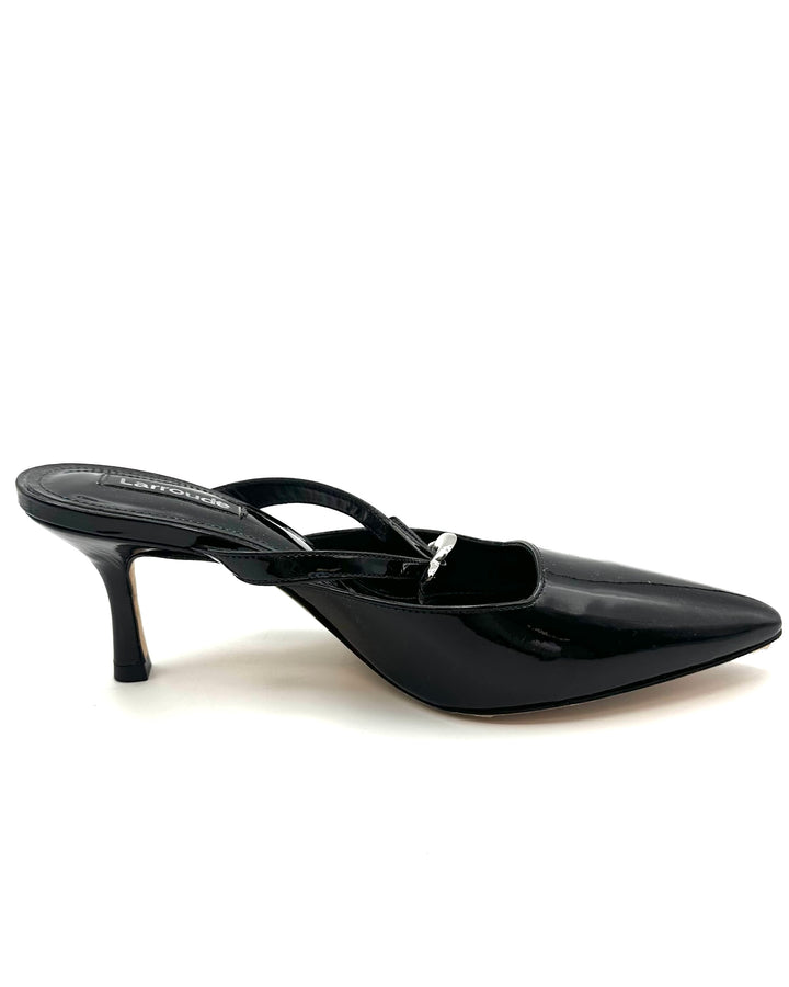 Black Patent Leather Mules - Size 7 and 8