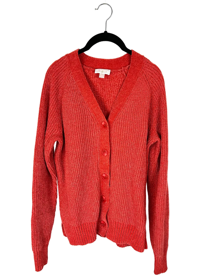 Orange Button Down Sweater - Size 4/6