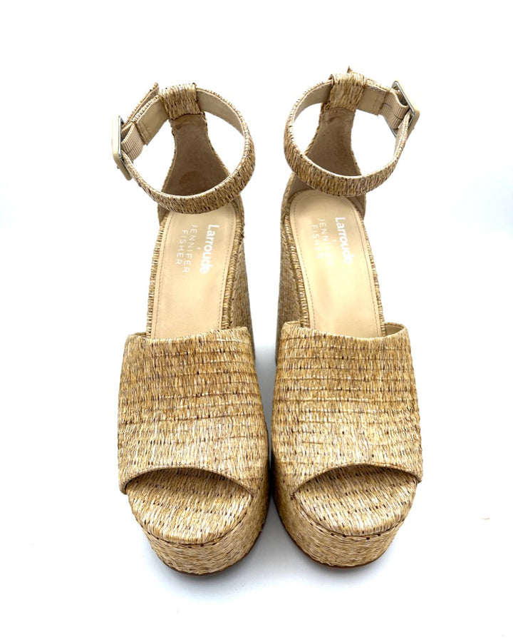 Tan Raffia Platform Wedge - Size 7.5 and 11