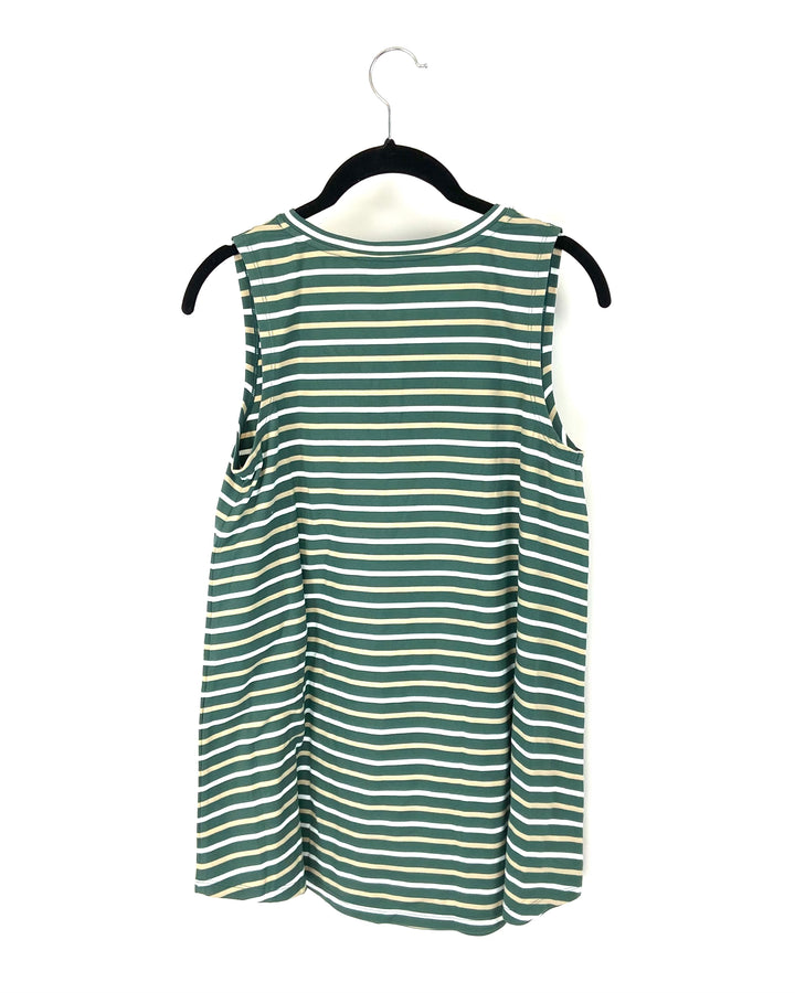 Green Striped Tank Top - Size 6-8