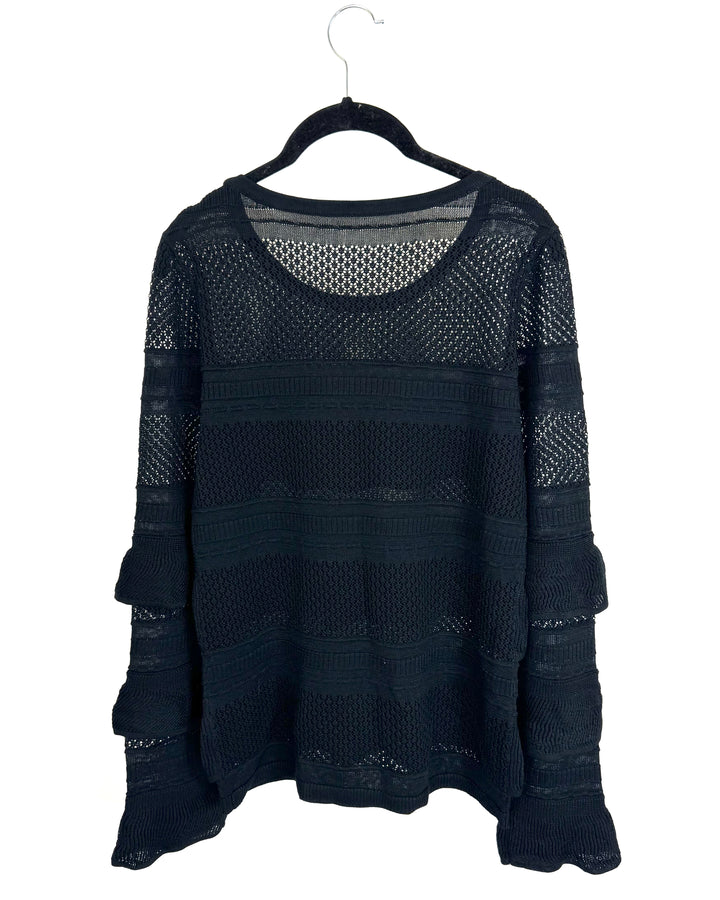 Black Sheer Ruffle Top - Size 4/6 and 10/12