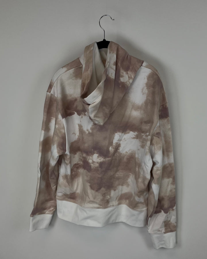 Purple and Tan Tie Dye Logo Hoodie - Small