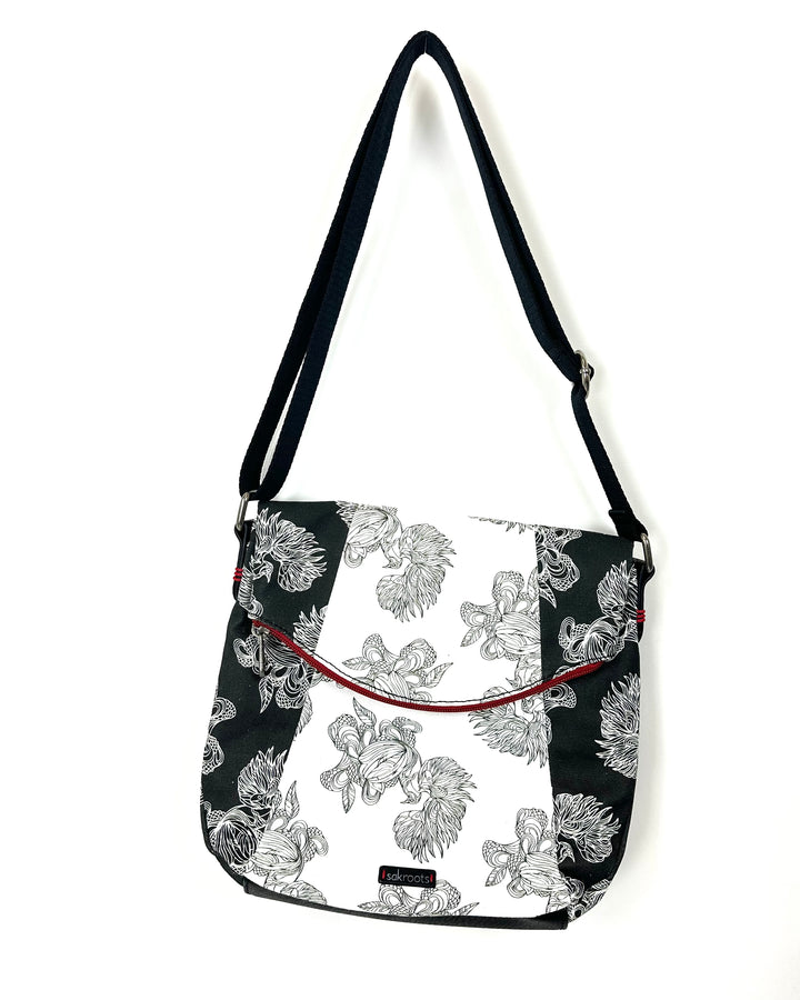 Black and White Patterned Crossbody Bag