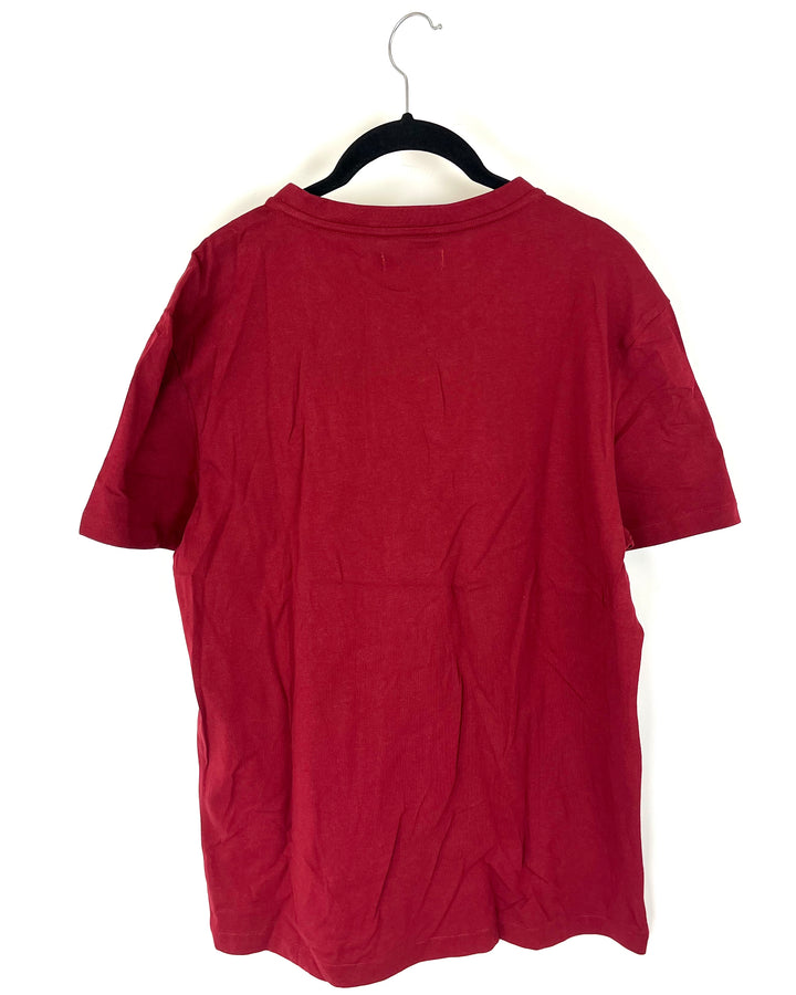 Crimson Red V-Neck Tee - Medium