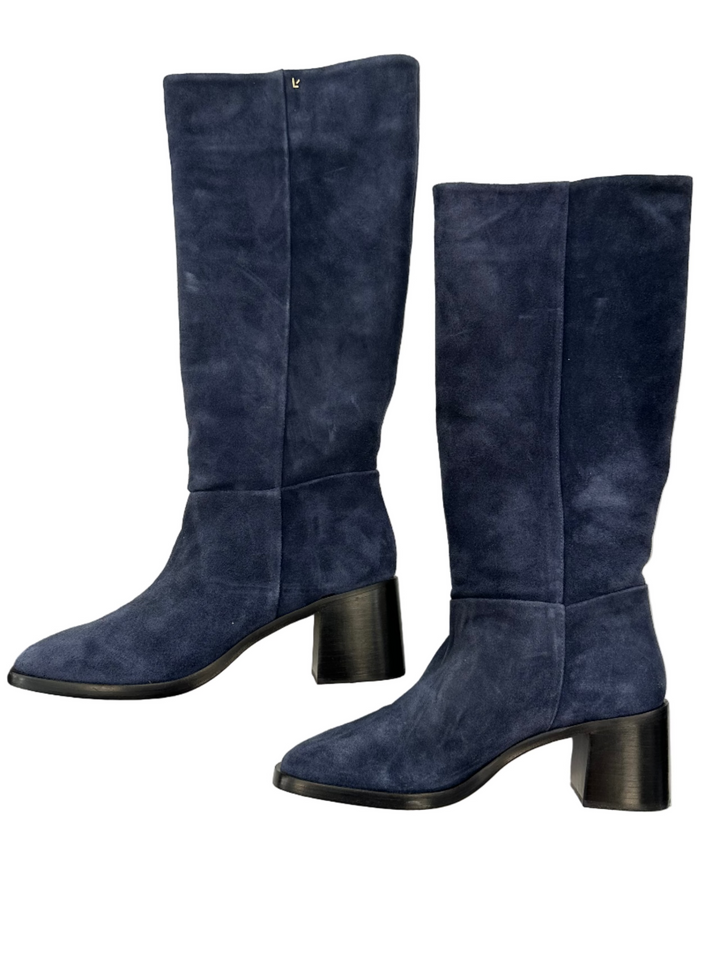 Navy Blue Suede Boots - Size 11