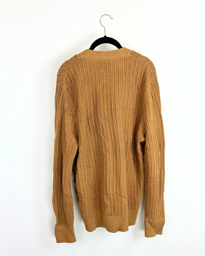 Open Knit Brown Cardigan - Mens Medium / Womens Large